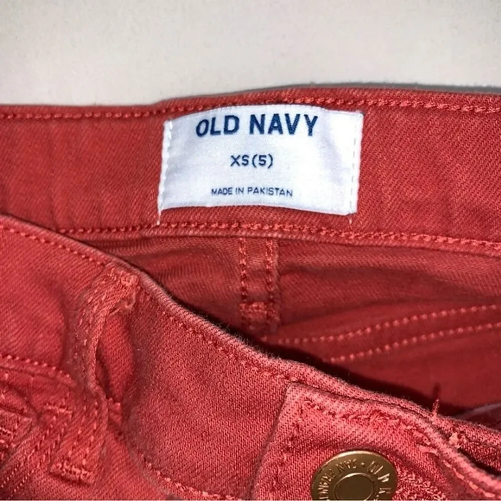 Old Navy Colored Denim Jean Skirt Girl’s 5 Rust Orange Summer Adjustable Waist